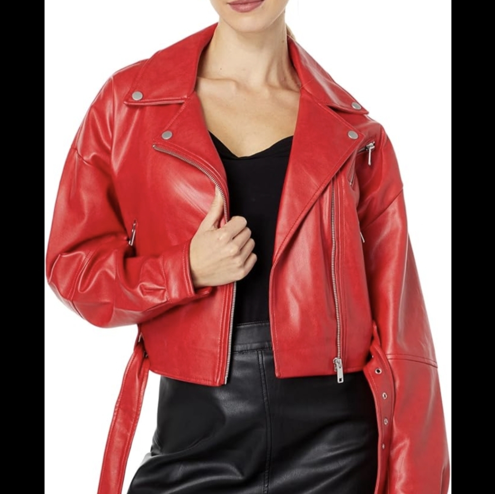Avec red moto jacket
